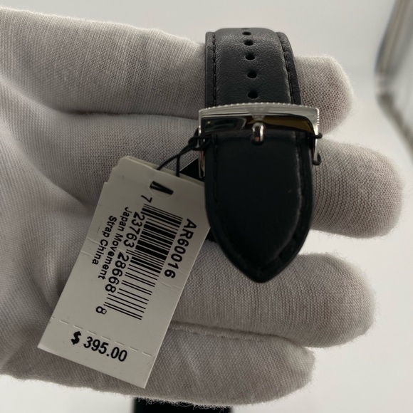 Emporio Armani Automatic Black Leather Watch - Picture 9 of 9